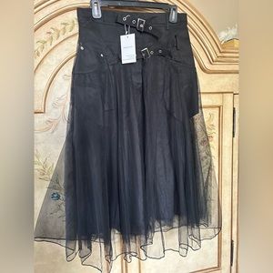 NWT black net full skirt